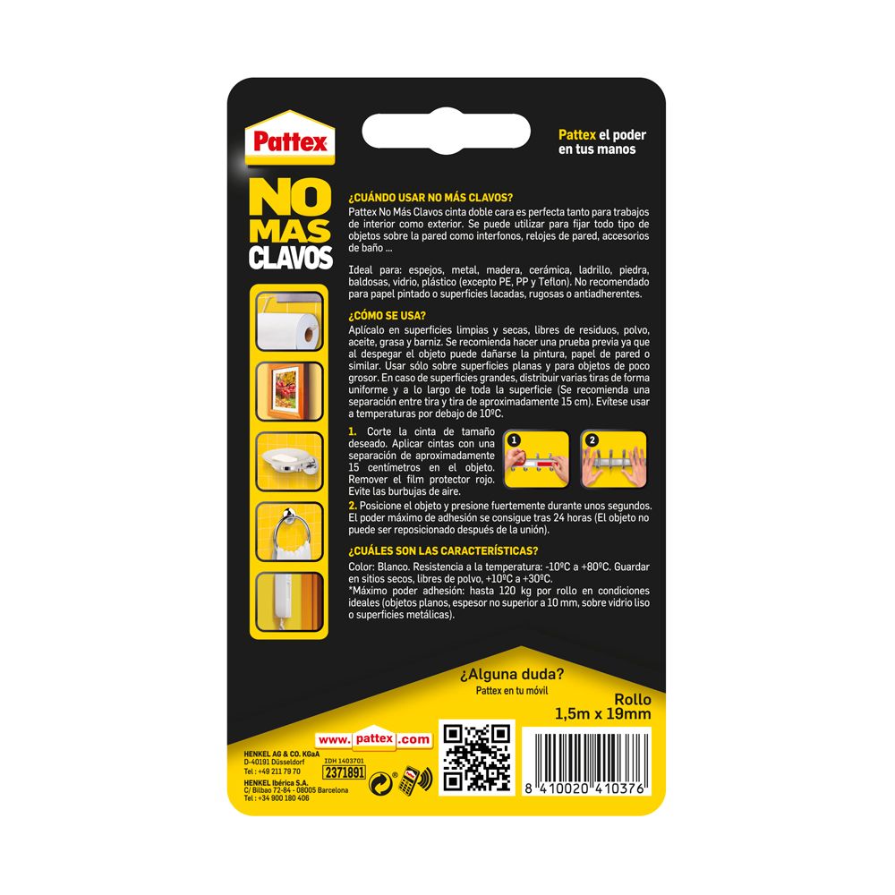 Pattex  Nmc Cinta Doble Cara  Bl 1,5 m Rollo